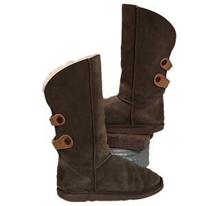 Emu Womens 7W Zoe Taupe Brown Tall Suede Wool Lined Boots